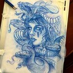 Medusa sketch for Steve today ✏ #sketch #pencils @worldofpen