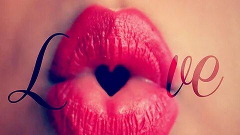 Love Text With Heart Shape Lips HD I Love Wallpapers HD Wall