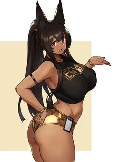 Safebooru - 1girl animal ears anubis (houtengeki) ass bangs 