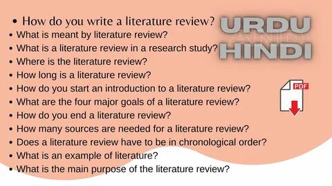 How to do methodology in literature review