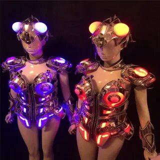 Праздвечерние чные светодиодные костюмы KS9, освещенное женс