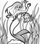 Free Printable Mermaid Coloring Page Princesas para colorear