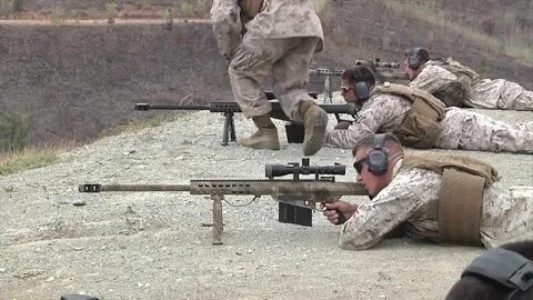 Marines train with .50 caliber sniper rifles up to 1,400 yar