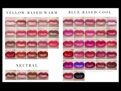 LipSense Permanent Colors for 2017 by warm and cool colors. 