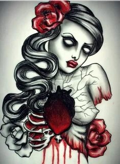 Pin by Fire Angel on Tattoos Heart tattoo designs, Zombie gi