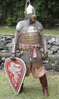 Typical Rus armour. Some form of metall or leather lamellar 