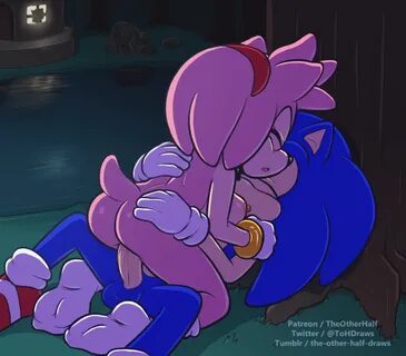 Xbooru - 1boy 1girl amy rose ass bouncing breasts breasts cl