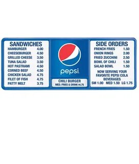 PV1446GLOBE - Pepsi Track Menu Board Pepsi Point of Sale Pro