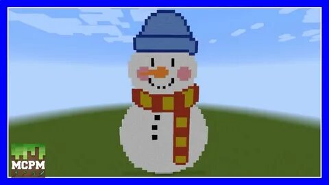 How To Build A Christmas Snowman Pixel Art In Minecraft - Yo