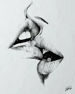 Lips - muhammedsalah - #sketch #black #space #lips Sketches,