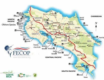 General Costa Rica Information and Fishing Map - Costa Rica 