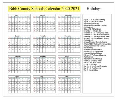 Bibb County Board Of Eduacation Calendar Printable Calendar 