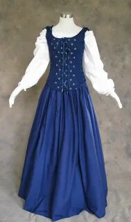 Navy Blue and Navy Blue Renaissance Faire Wench Bodice Outfi