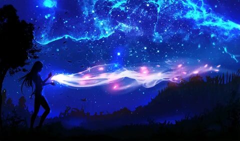 Purple Mystical Fantasy Mystical Night Sky Wallpaper - Novoc