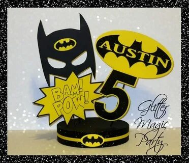 Batman Centerpiece Personalized with Name and Age, Batman Pa