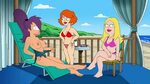 Xbooru - 3girls american dad beach bikini blonde hair breast