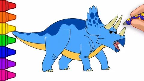 How to draw a dinosaur for kids Learn to draw Triceratops Cl