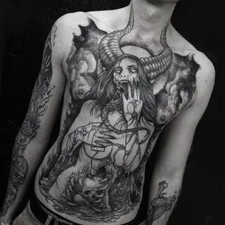 Pin by Luciou_z on Ð° Evil tattoos, Satanic tattoos, Chest pi