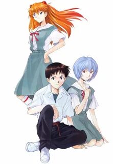 Ayanami Rei,Ikari Shinji,Langley Sohryu Asuka PNG by Mikaya-