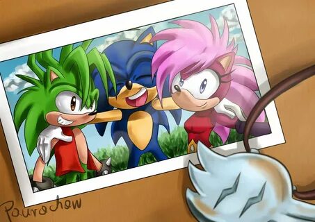 Sonic with sister and brother by paurachan.deviantart.com on