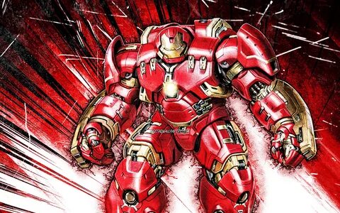 Hämta bilder 4k, Hulkbuster, grungekonst, superhjältar, Marv