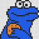 Cookie Monster Kandi Pattern Cross stitch for kids, Cross st