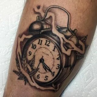 Ron Mor 420 tattoo, Sleeve tattoos, Clock tattoo