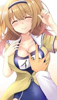 Anime girls boob press hot