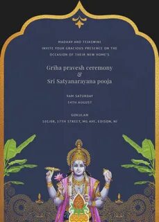 7 Satyanarayan Pooja Invitation Blank Card Online invitation