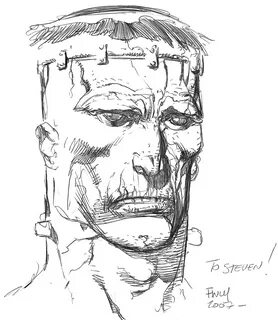 Frankenstein Face Drawing at PaintingValley.com Explore coll