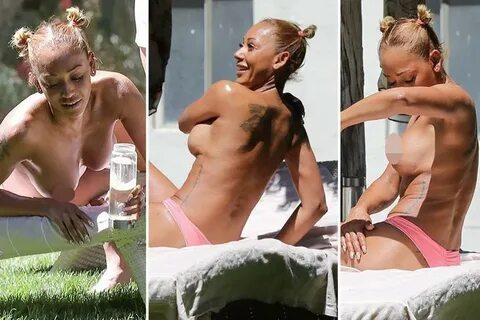 Mel b topless ♥ Mel B, 42, bares all as she suffers a wardro