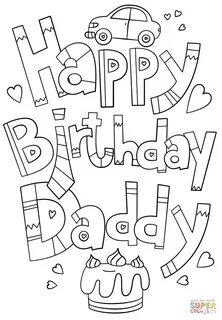 Happy Birthday Daddy Doodle coloring page from Happy Birthda