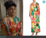 Bo’s floral robe on Black-ish Satin pyjama set, Olivia von h