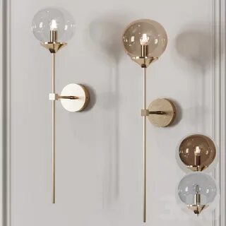 Retro Long Pole Brass Contemporary Wall Sconce - Бра - 3D Мо