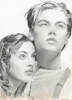 Titanic Fan Art: Rose and Jack drawing Portrait sketches, Po