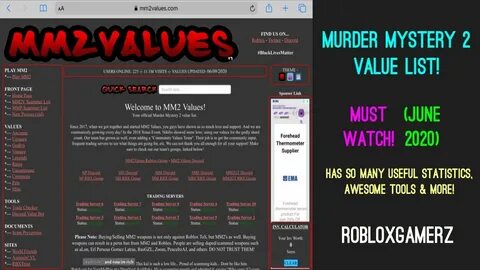 Murder Mystery 2 Value List! (2020) - YouTube
