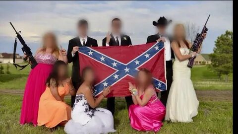 Confederate Flag Prom Photo With Gun-Toting High Schoolers B