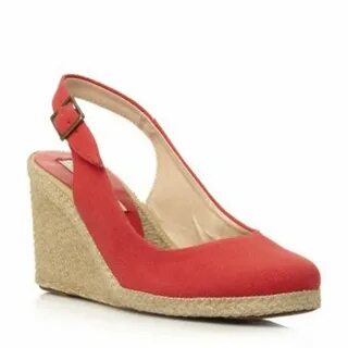 pied a terre ladies red simple slingback espadrille wedge, d