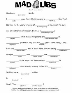 mad libs Christmas card via life of love Mad libs, Wedding r