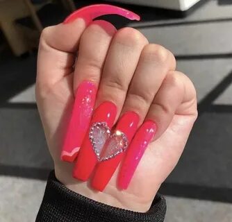 @xbrattt 🐣 💖 Ghetto nails, Bling acrylic nails, Long acrylic