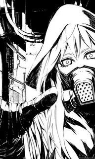 Black And White Vocaloid Gas Masks Drawings Anime Wallpapers