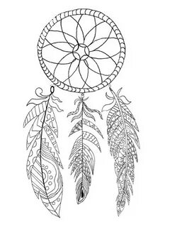 Free Dream Catcher coloring pages for Adults. Printable to D