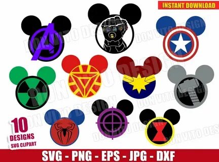 Avengers Endgame Mickey Head Bundle (SVG dxf png) Disney Cut