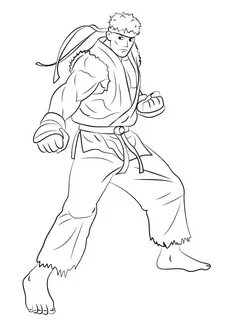 Ryu from Street Fighter Coloring Page - Free Printable Color