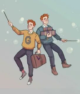 Fred and George Weasley Harry potter drawings, Harry potter 