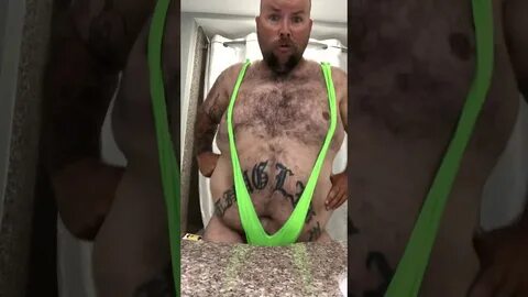 Fat guy dancing in borat bikini - YouTube