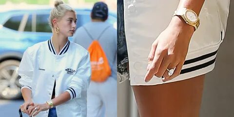 Hailey Baldwin's Giant Engagement Ring Looks Even Bigger Tha