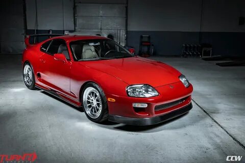 Renaissance Red Toyota Supra MKIV - CCW D110 Polished Wheels