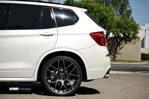 VMR Wheels - V710 Gunmetal 22" on White X3 Leon's 2014 B. Fl