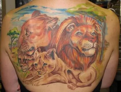 Lioness And Cubs Tattoos Tattoo of lion and lioness with the